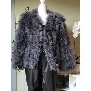 Brand New Pello bello ostrich feather jacket without a tag